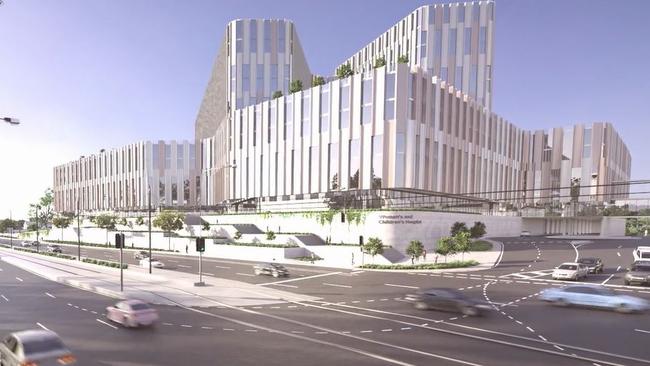 Artist impression of the proposed new Women's and Children's Hospital. Picture: Woods Bagot