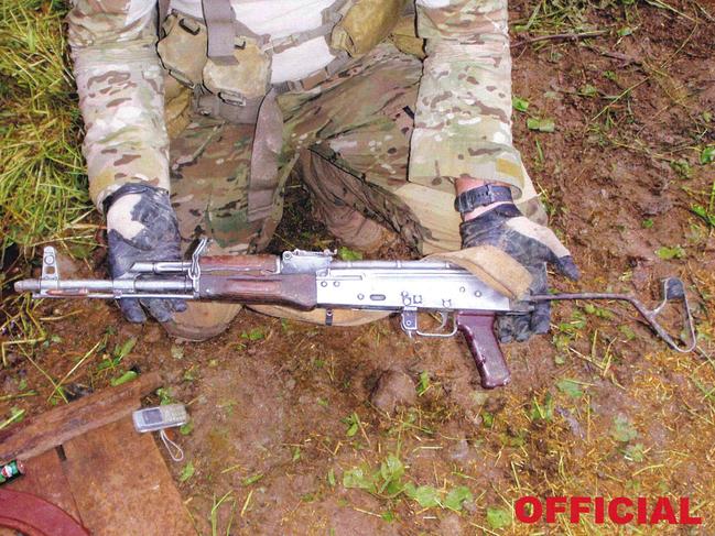 SAS photographs showing weapons seized during the raid on Whiskey 108.