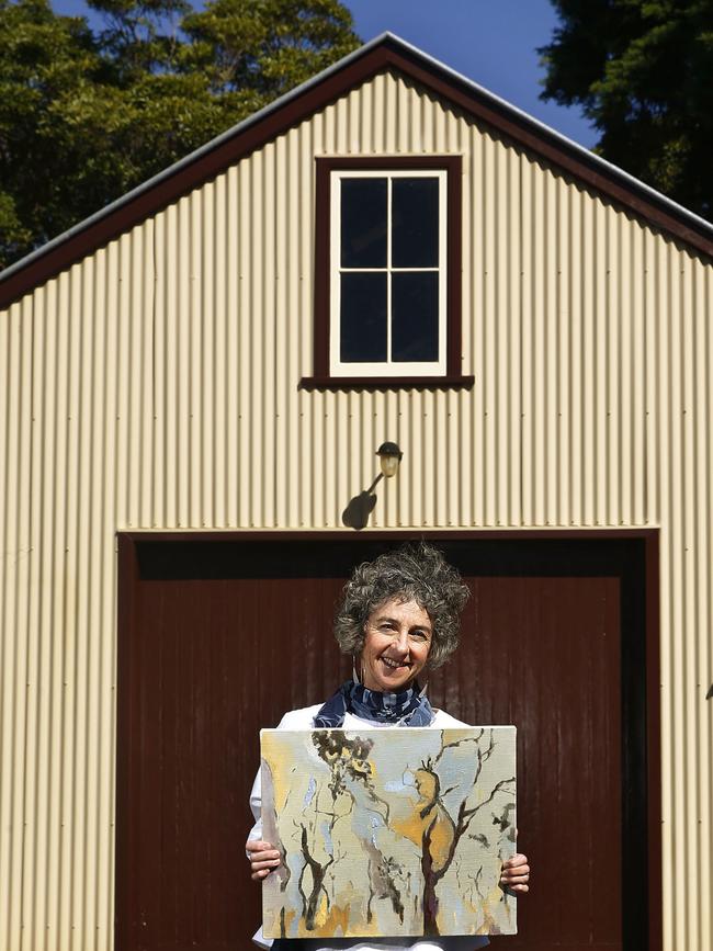 Artist and art patron Michelle Belgiorno-Nettis at her Mosman studio. Picture: John Appleyard