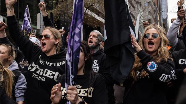 Workers in Melbourne rally to protest ‘in solidarity’ with the CMFEU. Picture: NewsWire / Diego Fedele