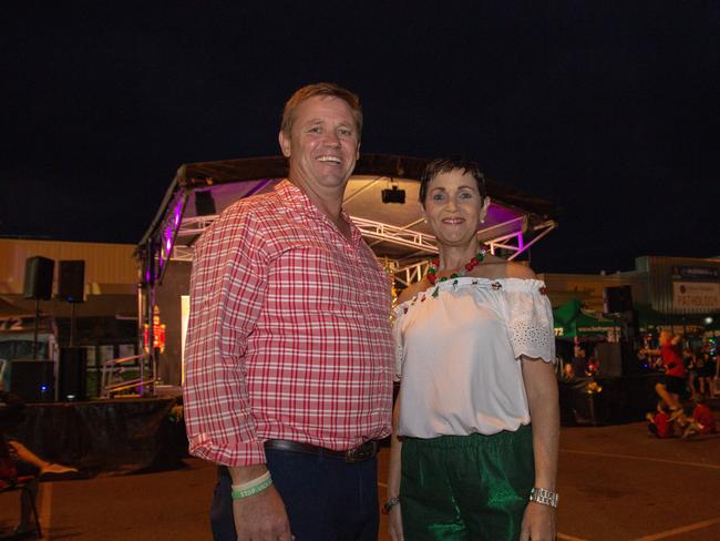 Former Deputy Mayor Jason Cook and Mayor Tanya Milligan at the 2018 Gatton Christmas Carnival