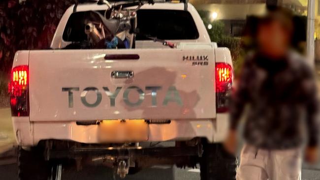 The Toyota Hilux ute involved in a serious crash in Surfers Paradise overnight. Picture: Supplied