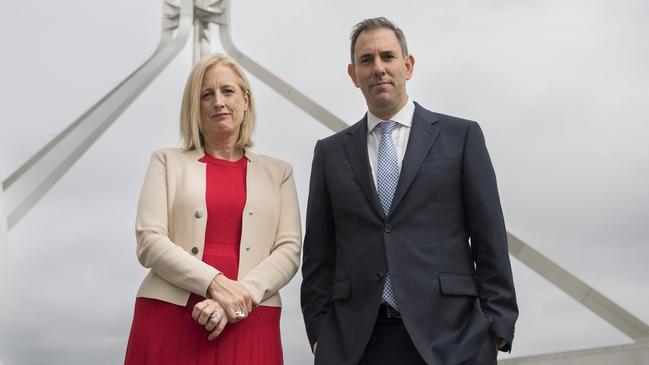 Finance Minister Katy Gallagher and Treasurer Jim Chalmers. Picture: Martin Ollman