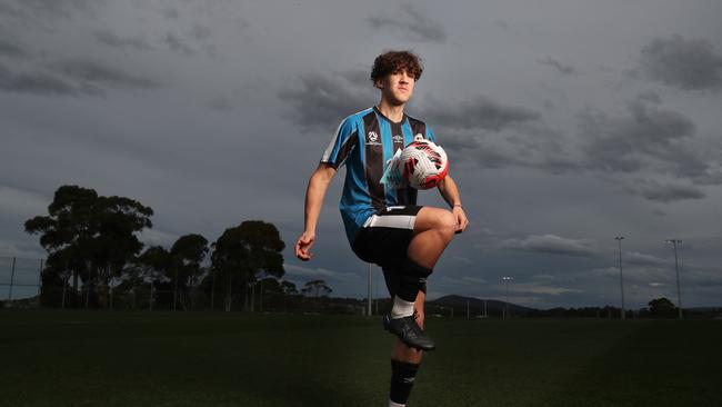 Ilan Mastrocola-Simon, 17, who plays for Kingborough Lions has attracted interest from clubs overseas. Picture: Nikki Davis-Jones