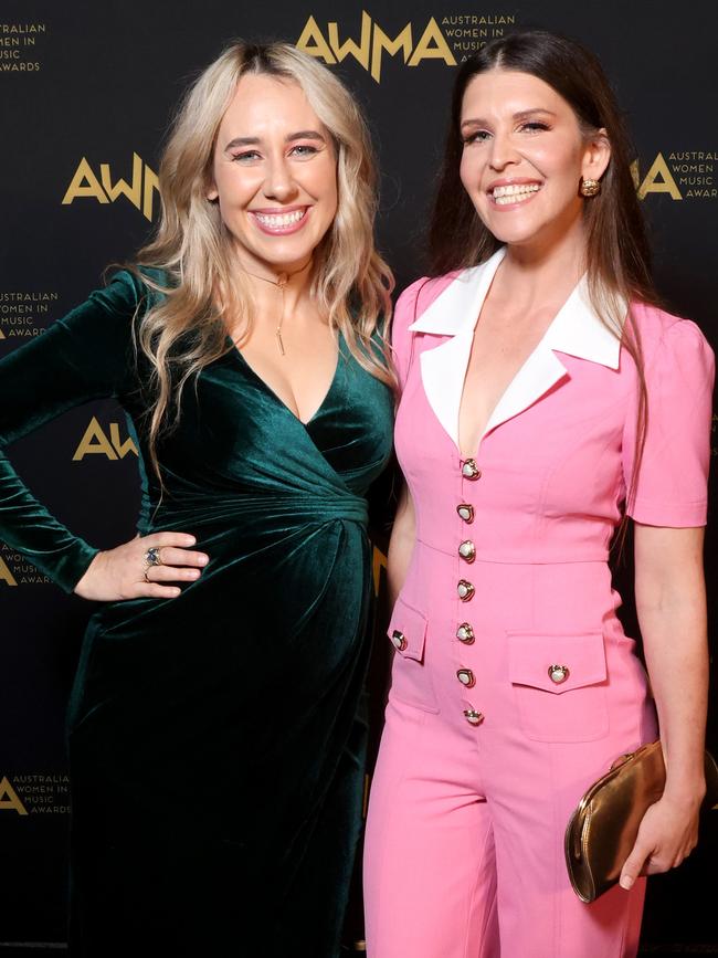 Raechel Whitchurch and Fanny Lumsden at the Australian Women in Music Awards at the Tivoli, Brisbane. Picture: Steve Pohlner