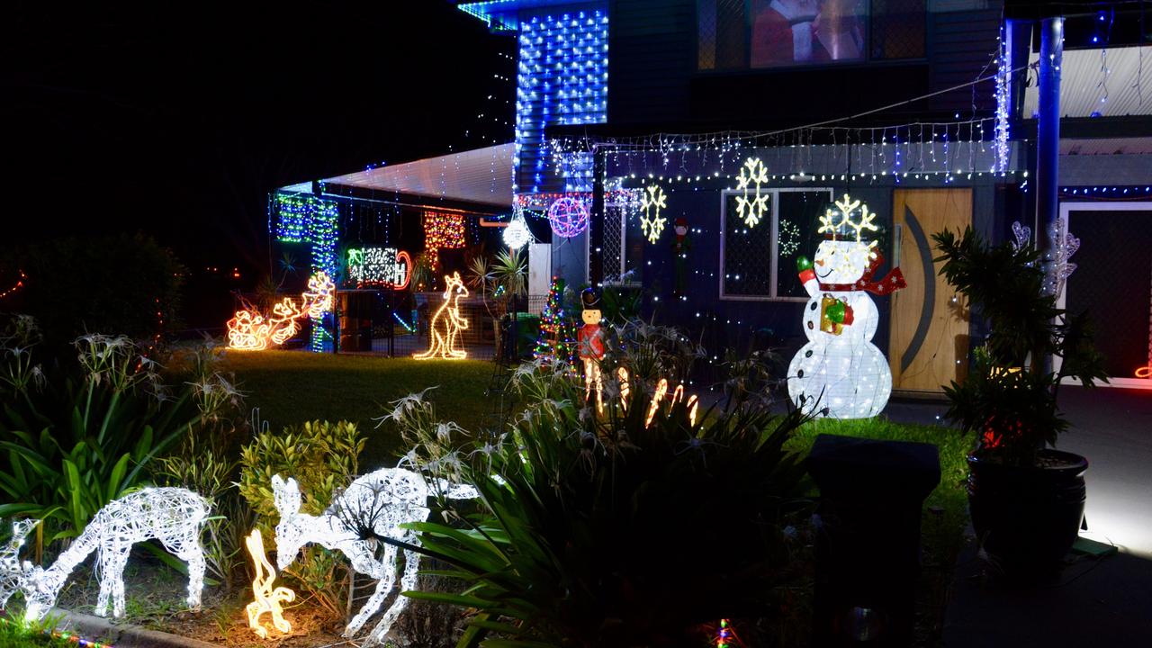 Christmas lights in Georgemilton St in West Mackay. Picture: Rae Wilson