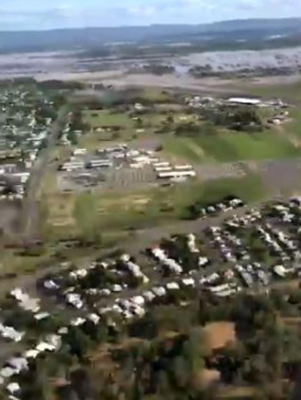 Joyce took this photo from the helicopter while touring the flood ravaged region. Picture: Twitter