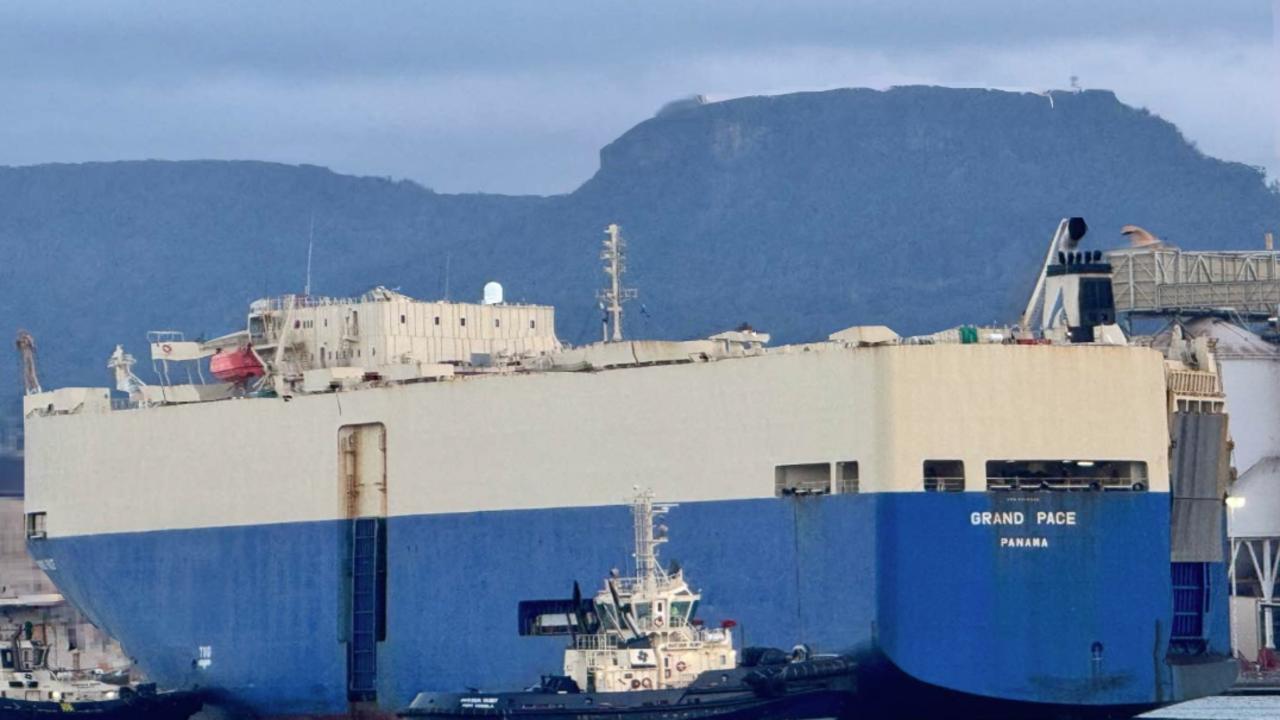 The Grand Pace ship has arrived in Australia, carrying Tesla's Model Y. Picture: Facebook / Tesla Owners Australia