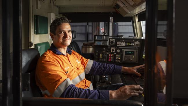 Joshua Nazzari works as regional maintenance leader at Aurizon's Stuart depot, and got his start through an electrical apprenticeship when he was 19 years old.