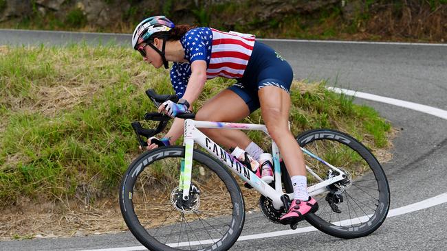 Chloe Dygert headlines the women’s TDU peloton. (Photo by Dario Belingheri/Getty Images)