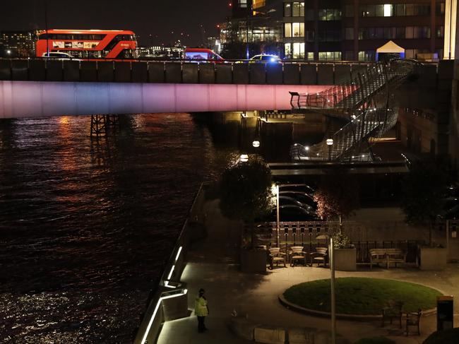 British police shot a man on London Bridge in the heart of Britain's capital on Friday after he went on a terror rampage. Picture: AP Photo