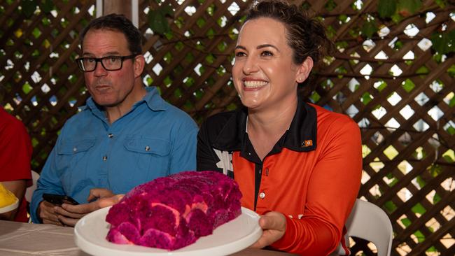 Minister Lia Finocchiaro during the 2024 Royal Darwin Show bake off. Picture: Pema Tamang Pakhrin