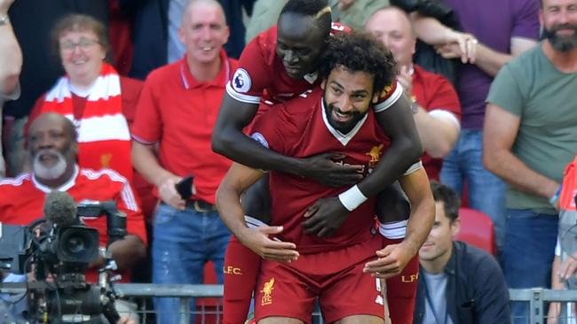 Liverpool's Mohamed Salah and Sadio Mane.