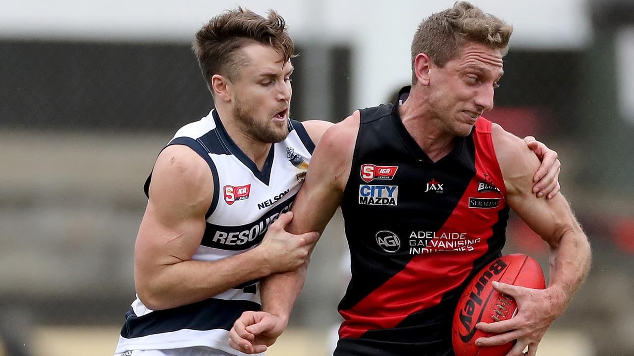 30/7/16 - SANFL: West Adelaide v South Adelaide at Richmond Oval - Chris Schmidt and Xavier GotchPicture Simon Cross