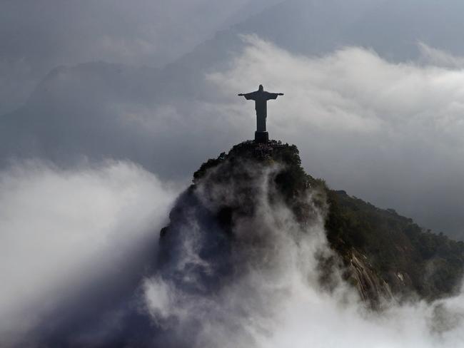 Aerial view of the Christ the Redeemer statue