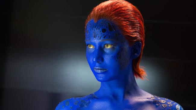 Jennifer Lawrence’s Mystique (seen here in Days of Future Past) is sadly not the “yellow eyed devil” haunting David in Legion. Picture: Twentieth Century Fox