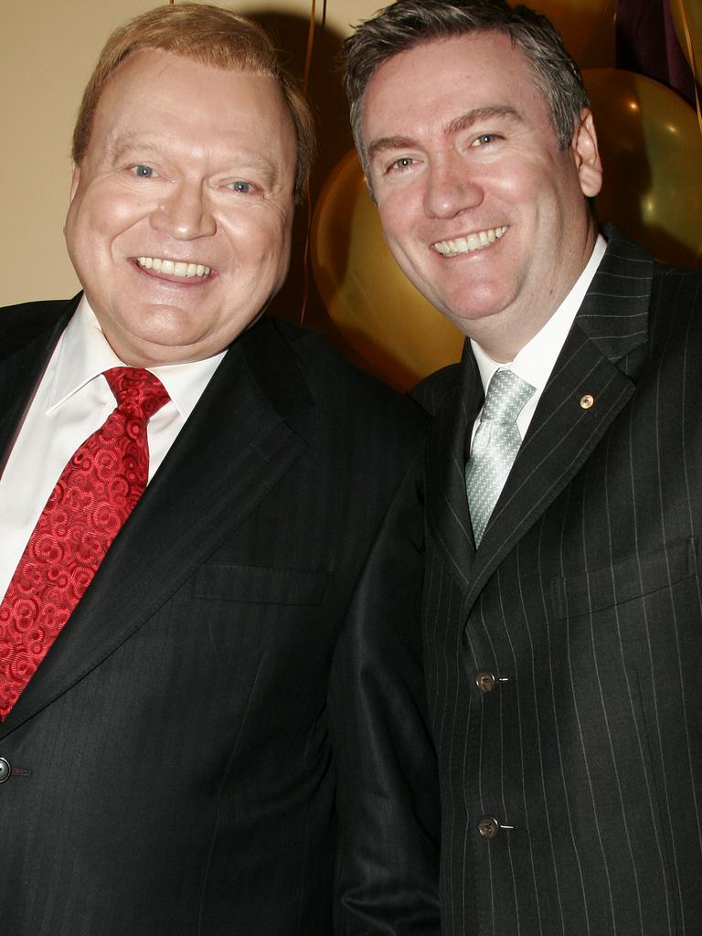 Eddie McGuire and Bert Newton at his 70th birthday party.