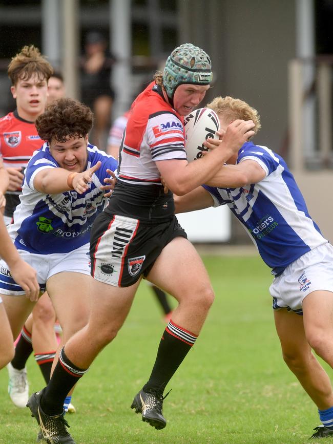 Kirwan High against Ignatius Park College in the Northern Schoolboys Under-18s trials at Brothers Rugby League Club in Townsville. Kirwan number 13 Diesel Taylor. Picture: Evan Morgan