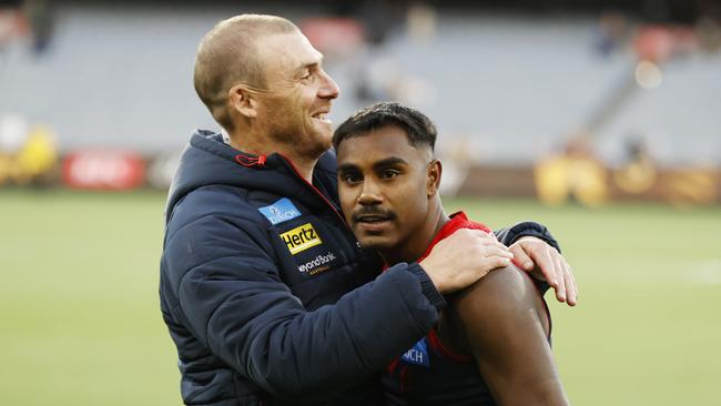 Kysaiah Pickett has fuelled rumours he wants to switch to Fremantle by liking several social media posts. (Photo by Darrian Traynor/Getty Images)