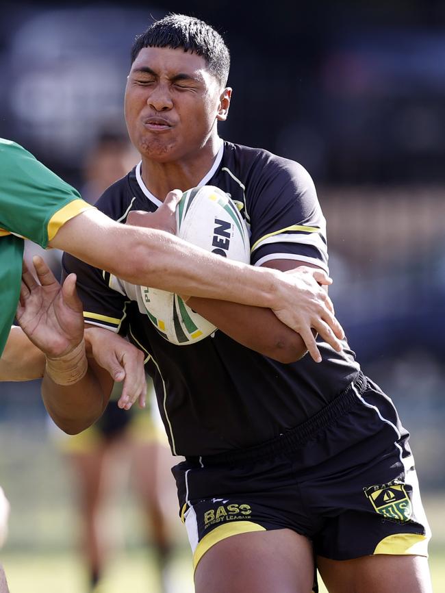 Fanafou Seve will return to the Peter Mulholland Cup for Bass High this season. He impressed in the NSWRL junior grades this season. Picture: Jonathan Ng