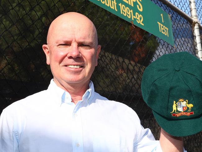 February 1 is the 30th anniversary of Geelong-born and raised cricketer Wayne Phillips' one and only Test for Australia. He has a practice net named after him at Geelong Cricket Club. Picture: Alison Wynd