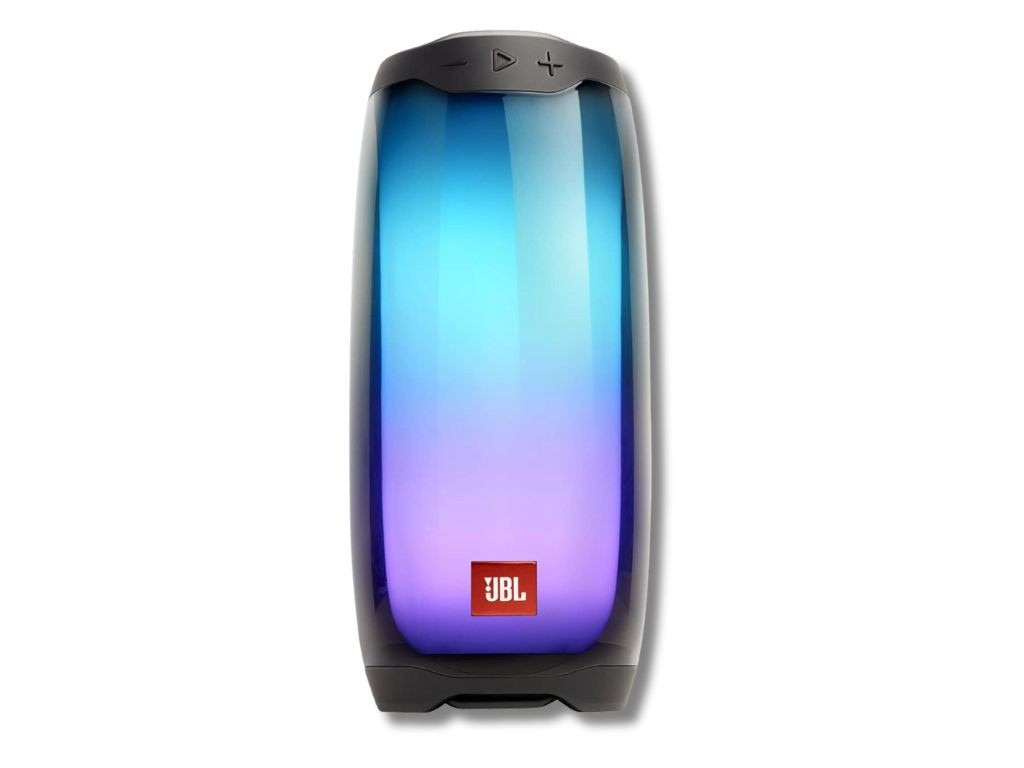 The JBL Pulse doubles as a sound speaker and a light show for Tigerlily’s little boy. Picture: Amazon Australia