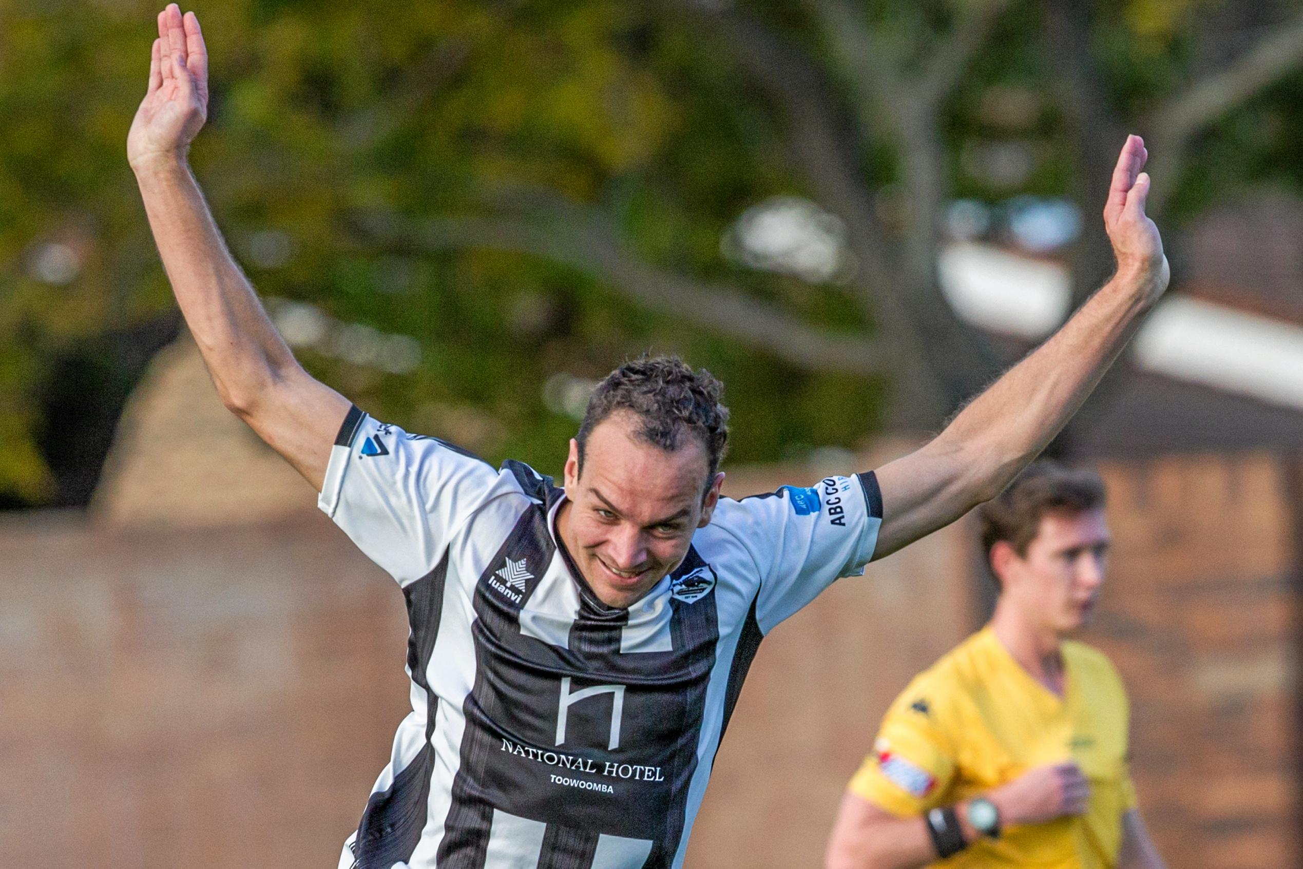 Willowburn forward Pete Milican celebrates his goal. Picture: Paul Smith