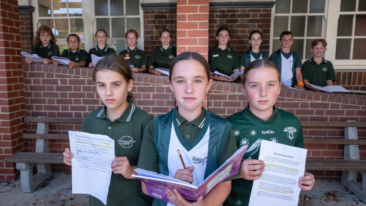 Manifold Heights Primary School students wrote to City Hall to highlight the need for improved female facilities. Picture: Brad Fleet.