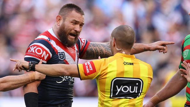 Jared Waerea-Hargreaves didn’t hold back against the Rabbitohs. Picture: Mark Kolbe/Getty Images