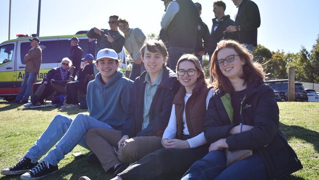 Will Lydement, Brendan Adams, Chloe Bell, and Belita Welsh at Grammar Downlands Day, Saturday, August 19, 2023. Picture: Peta McEachern