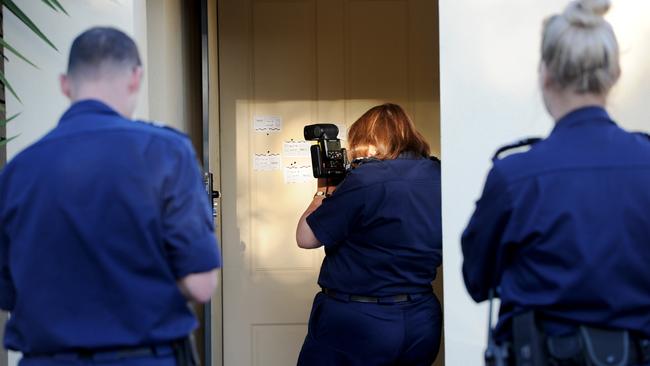 Officers at the scene. Picture: Greg Higgs