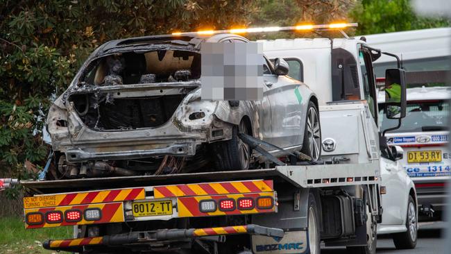 Cars in an affluent Sydney suburb have been torched and hate messages sprayed on them in the early hours of Friday. Picture: NewsWire/ Thomas Lisson