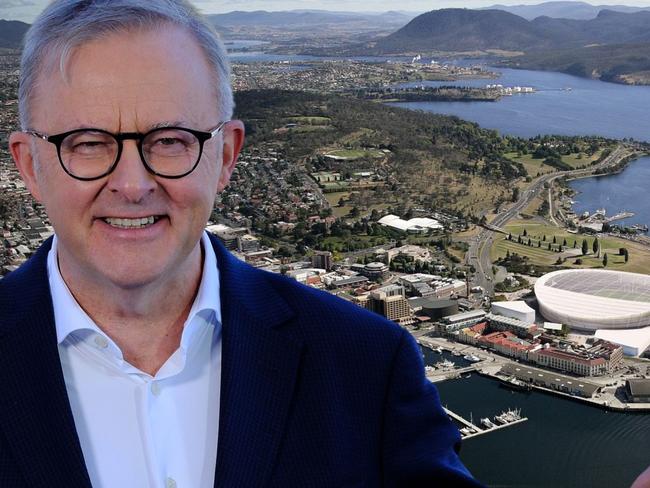 Thumbnail for Anthony Albanese talking Macquarie Point Stadium