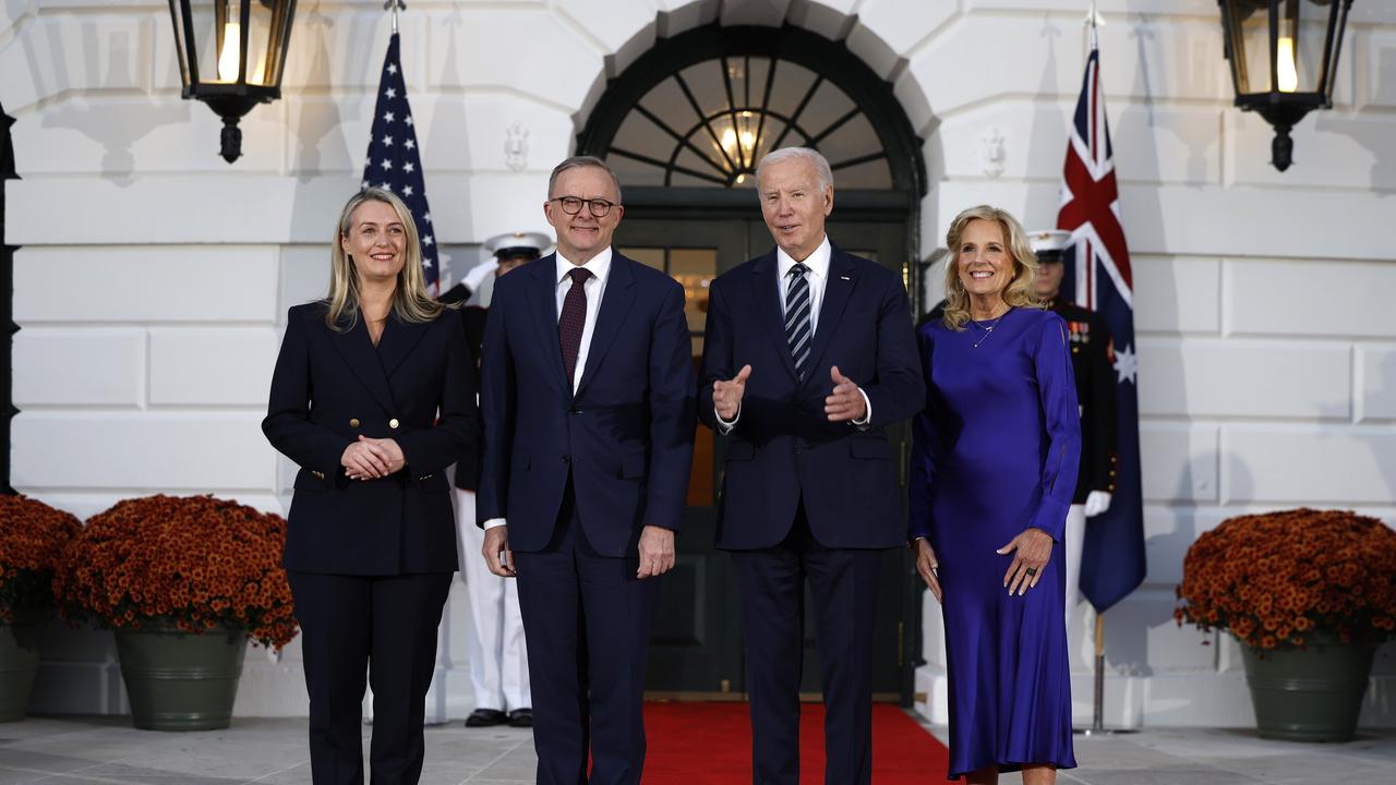 Anthony Albanese and his partner Jodie Haydon visited the US on an official visit last month, dining with President Joe Biden and First Lady Jill Biden. Picture: Anna Moneymaker/Getty Images