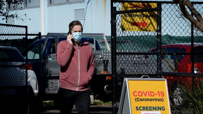 A COVID testing station next to Frankston Hospital. Picture: NCA NewsWire / Andrew Henshaw