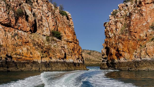 Horizontal Falls in the Kimberley, where a dangerous croc has attacked people in boats.