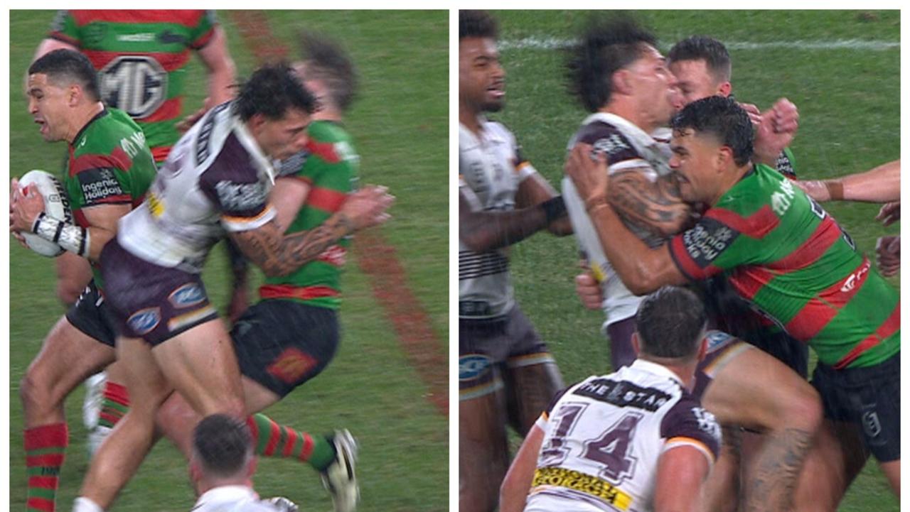 ‘He escalates it’: Tempers flare as Latrell, Broncos star cop stunning double sin binning