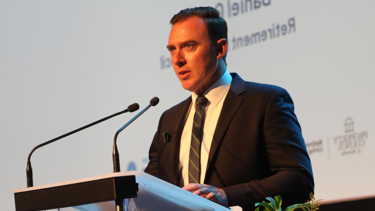 Retirement Living Council executive director Daniel Gannon opening discussions on the Gold Coast on Thursday. Picture: Troy Elliott.