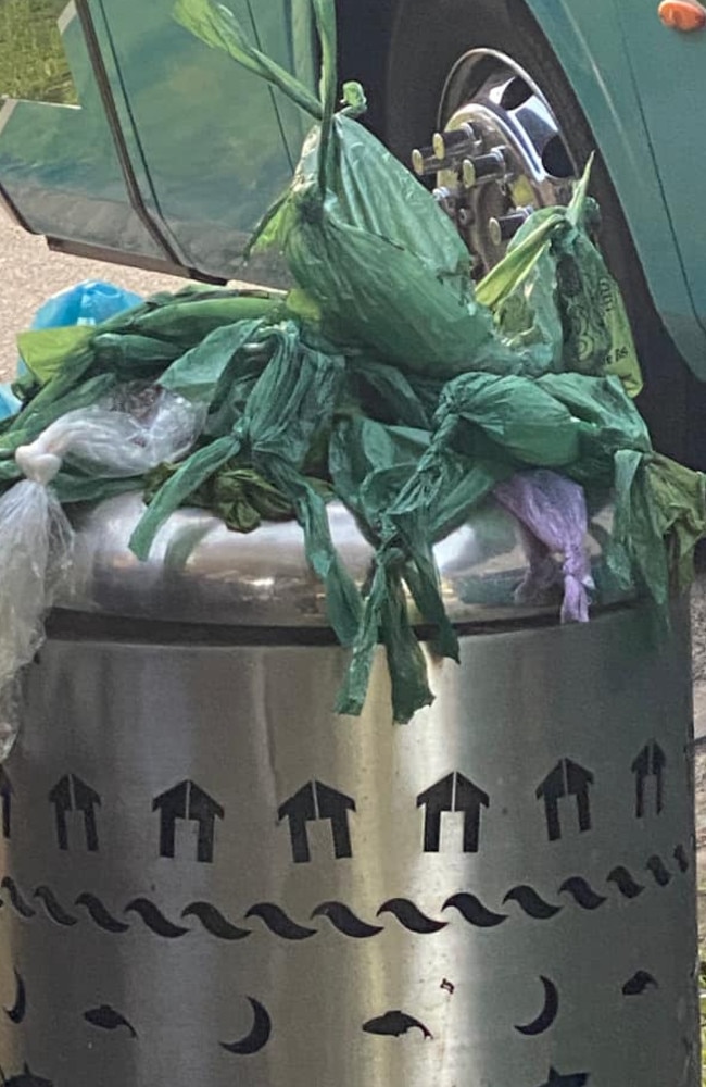 This was the disgusting state at a Bayside public park which residents suspect was caused by reduced bin collections. Picture: Facebook