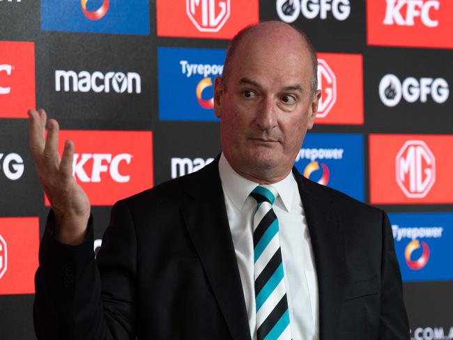 Port Adelaide Football Club Chairman David Koch defended Jeremy Finlayson’s slur on the weekend. Picture: Naomi Jellicoe