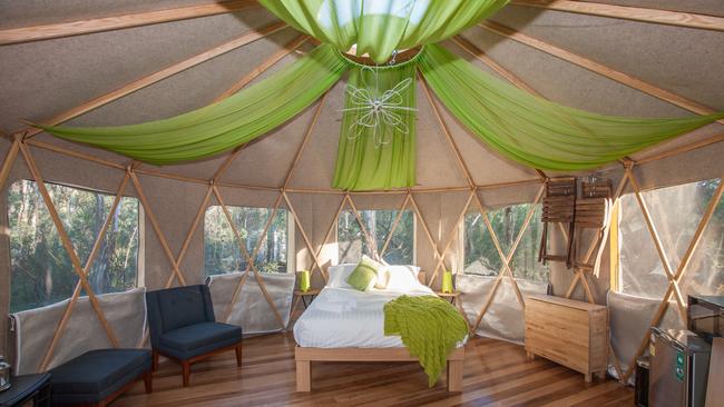 Talo Retreat's yurts are constructed from renewable Australian timber and lambs’ wool sourced in Australia.