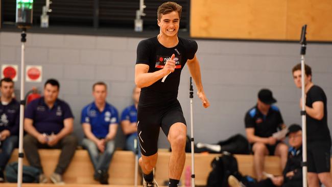 RISKY BUSINESS: Adelaide is rolling the dice with father-son prospect Jackson Edwards, who was watched closely by AFL recruiting scouts at the SA Draft Combine. Picture: Tom Huntley.