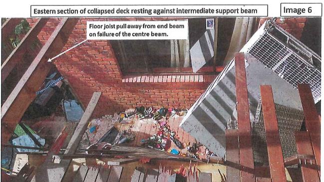 New pictures of the fatal Doncaster East balcony collapse in 2017 have been released at an inquest into the deaths of two Melbourne women.