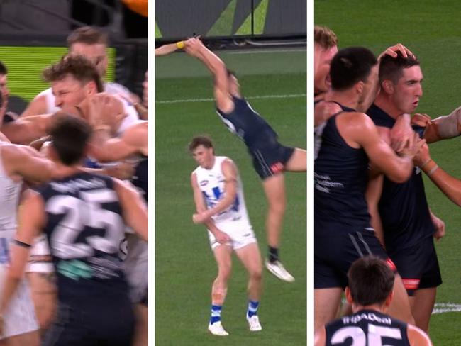 Brawl between North Melbourne and Carlton.