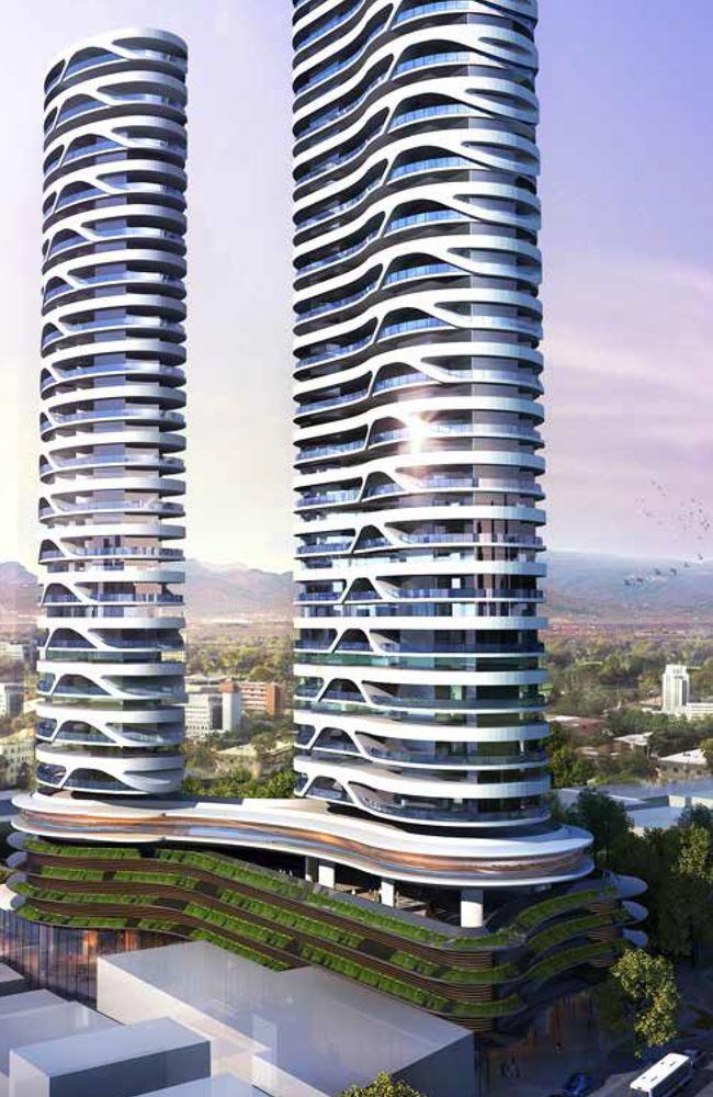 Cienna development, an 88 storey/40 storey two-tower development planned for Southport