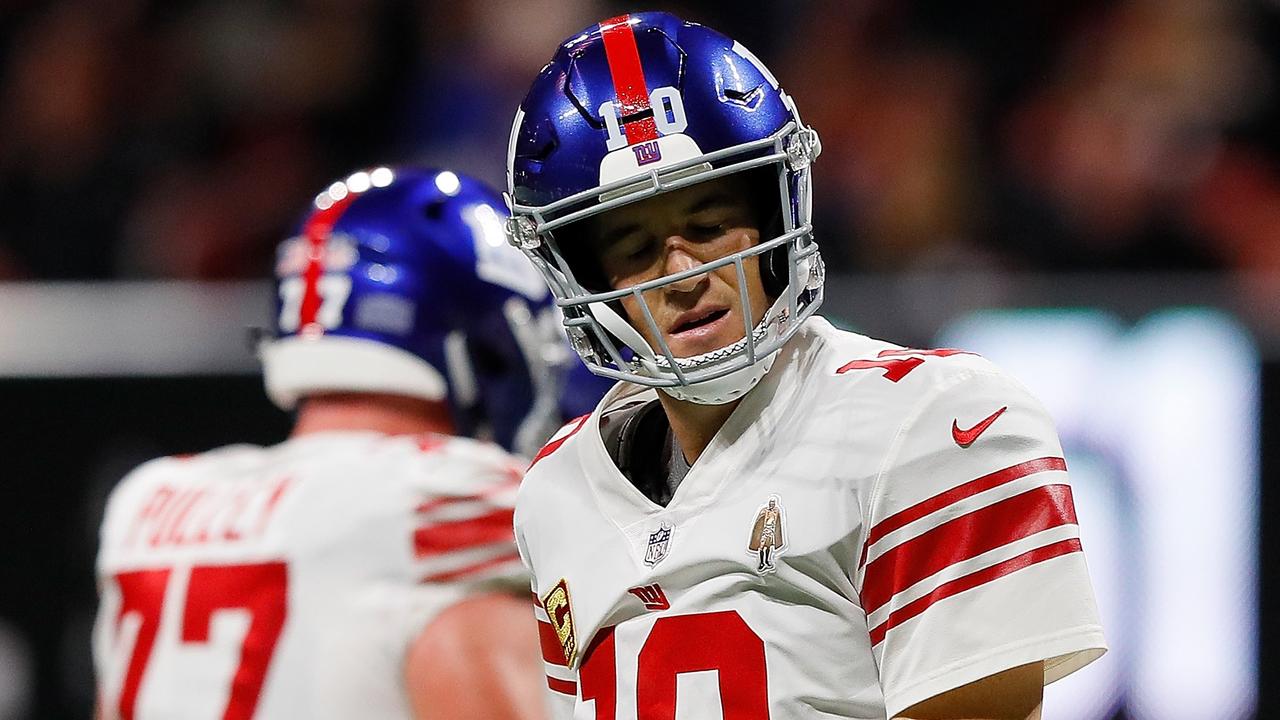 Eli Manning reacts to the Giants losing 