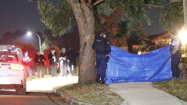 St Clair Ave, St Clair on Saturday night. Picture: Steve Tyson/TNV