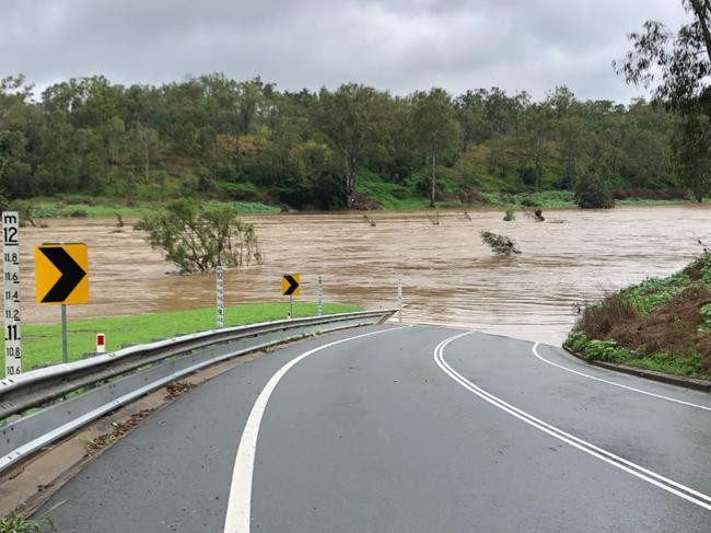 Colleges Crossing at Karana Downs was closed due to flooding. Picture: Tara Croser