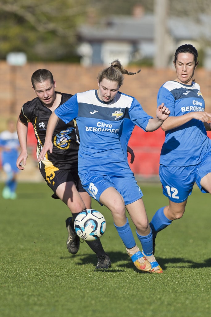 Caitlyn Stocker for South West Queensland Thunder against Mudgeeraba Soccer Club in NPL Queensland women round 24 football at Clive Berghofer Stadium, Saturday, August 11, 2018. Picture: Kevin Farmer