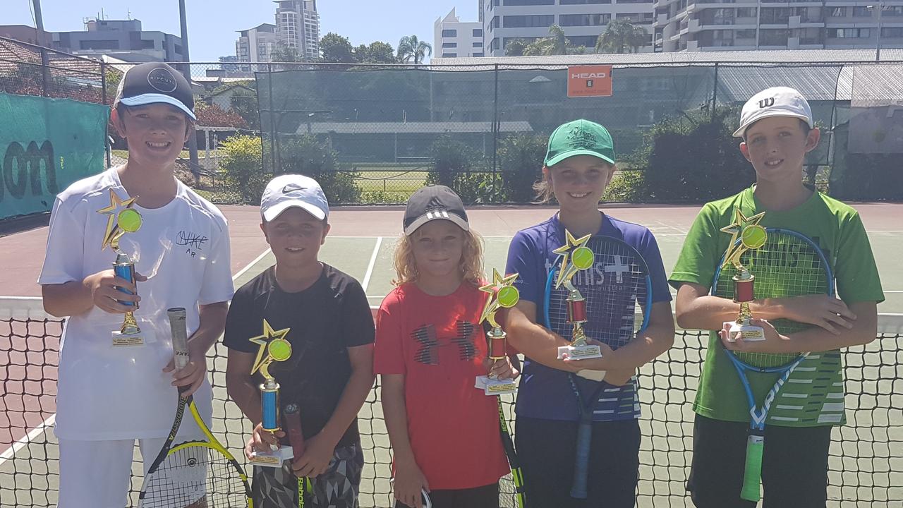 Gold Coast tennis finals. GB3 - Tom Mulligan, Rafael Younan (SPTC Serves You Right) &amp; Miles Jones, Chardy Pope, Dylan Watson (Tennis Plus Strikers)